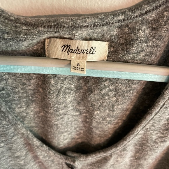 Madewell Heather Grey Sleeveless Indy Henley Bodysuit, Sz S, NWOT - Picture 5 of 7
